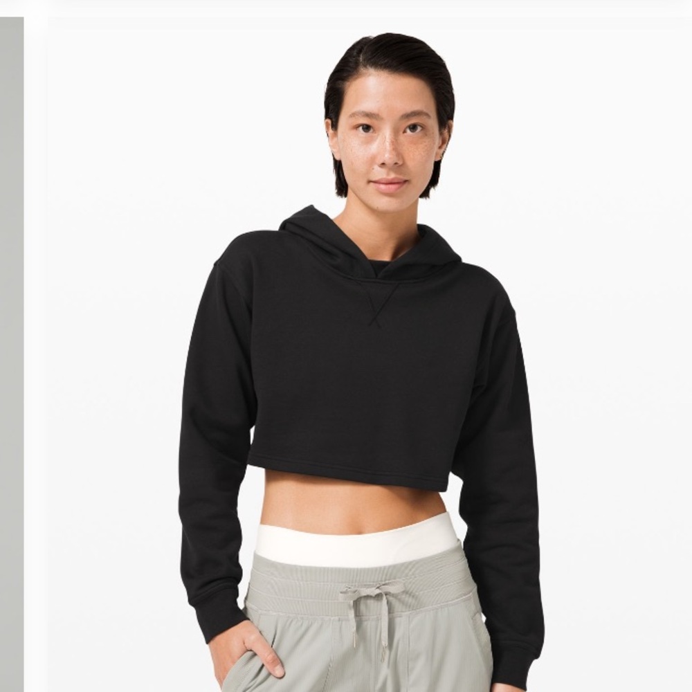 Lululemon All Yours Black Cropped Hoodie
